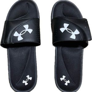 Black Under Armor Slides - size 15